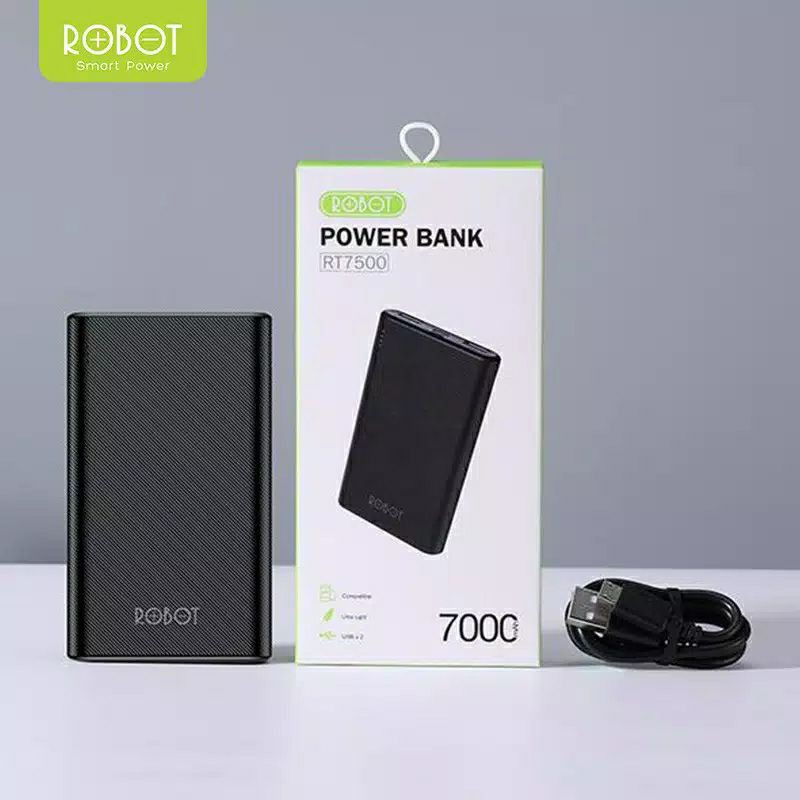 powerbank Robot RT 7500 kapasitas 7000Mah