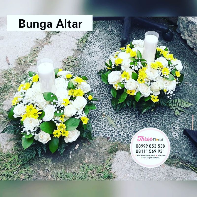 bunga altar dukacita / bunga altar fresh / bunga altar lilin / bunga altar meja / bunga meja altar f