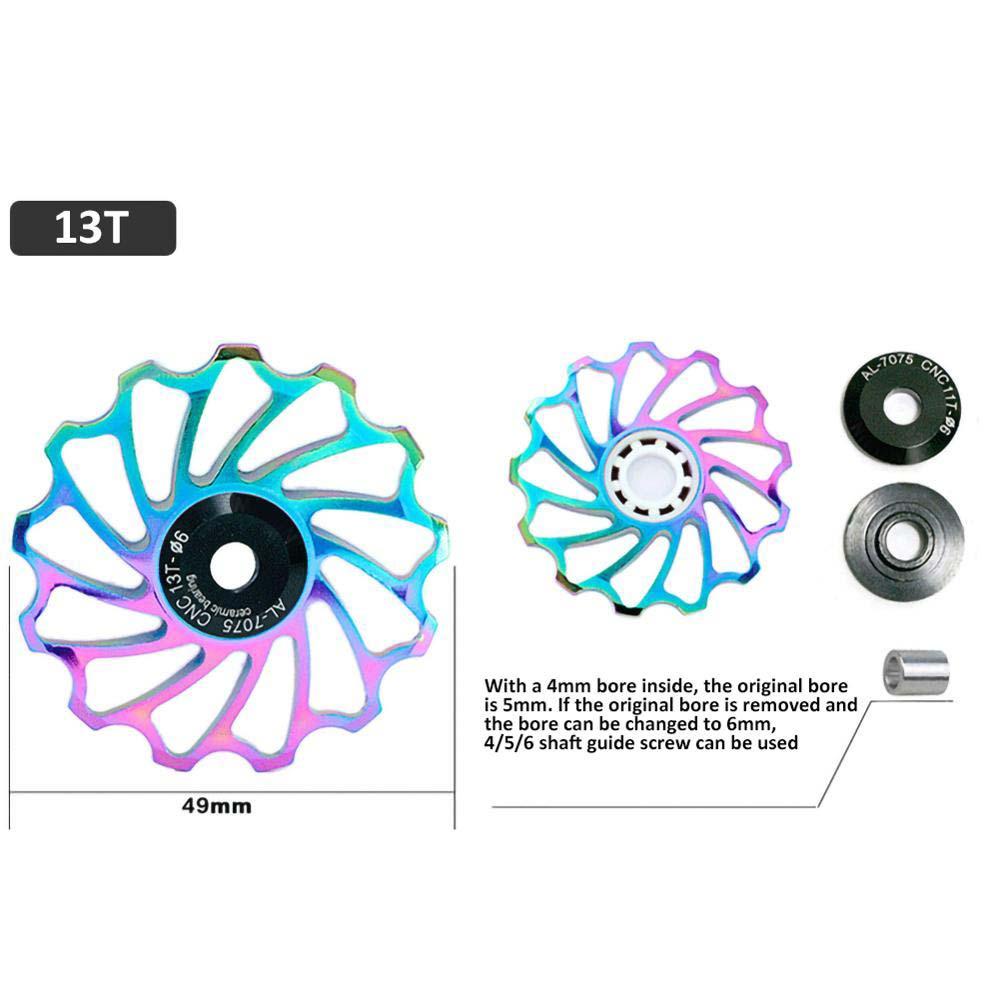 Lanfy Bearing Cycling Metal Pulley Wheel Transmisi 11T 13T Roller Pemandu Keramik