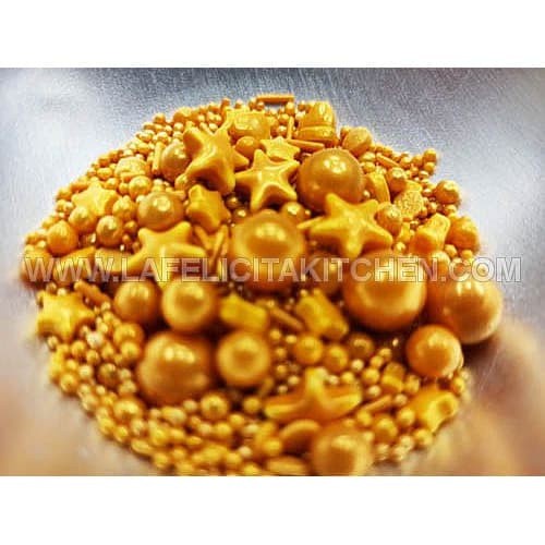 

504Omekho 10G Sprinkle Gold Mutiara Bintang Pearl Sugar Kue Dekorasi Hiasan Cake Jy60Jhh