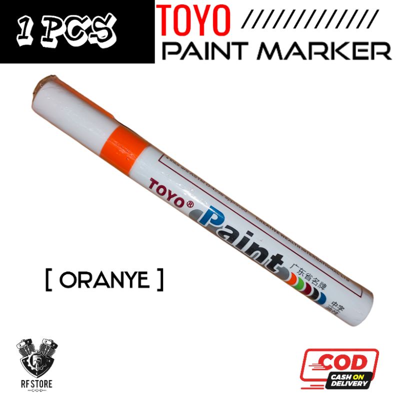 

Spidol permanen Toyo paint marker/ warna oranye/ 1 pcs/ Spidol ban/ Spidol serbaguna/ RF Store