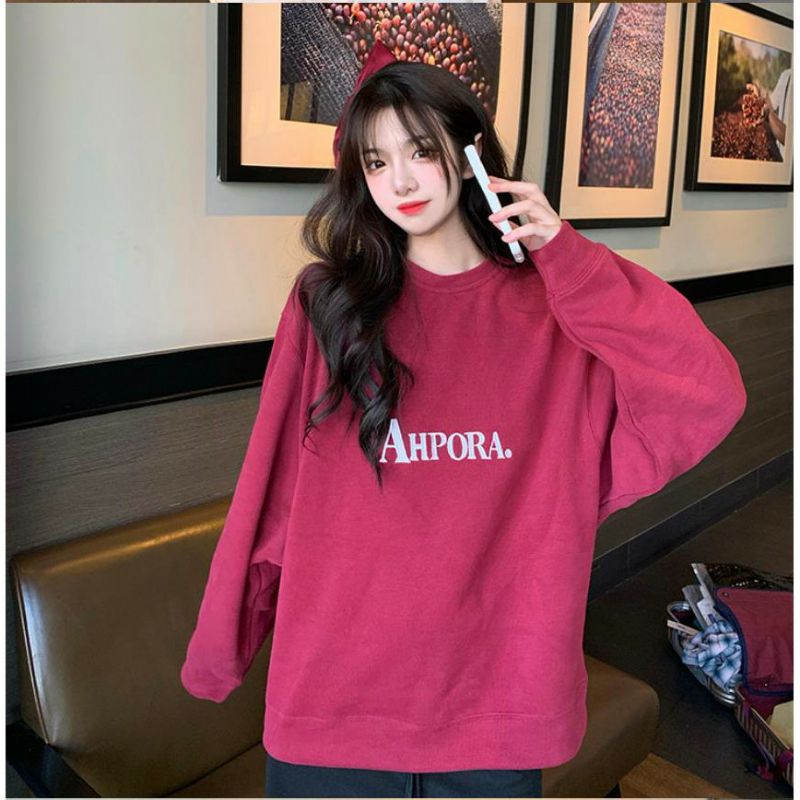 Sweatshirts Korean Style Size S - XXXXXL(6XL) Simple Sweater Basic Words LEAF AHPORA START SOMEWHER Bigsize Jumbo oversize Harajuku Loose Oblong Unisex