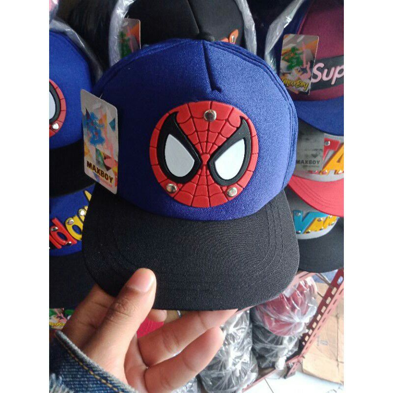 Topi Anak Snapback anak/Topi ploking anak/topi anak karakter-spyderman 3