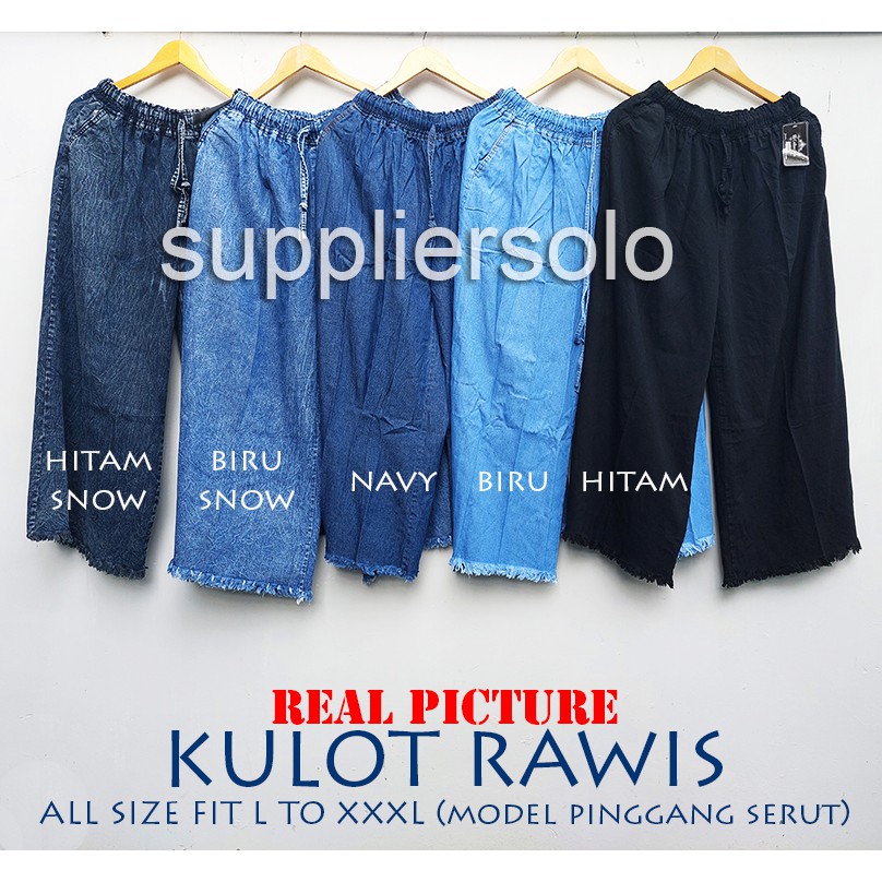 CELANA KULOT RAWIS JEANS XL &amp; JUMBO XXXL ( NAVY &amp; BIRU )