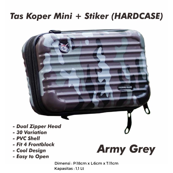 Tas Koper Sepeda bahan Anti Pecah asli Polos Mini TKPM Army Grey