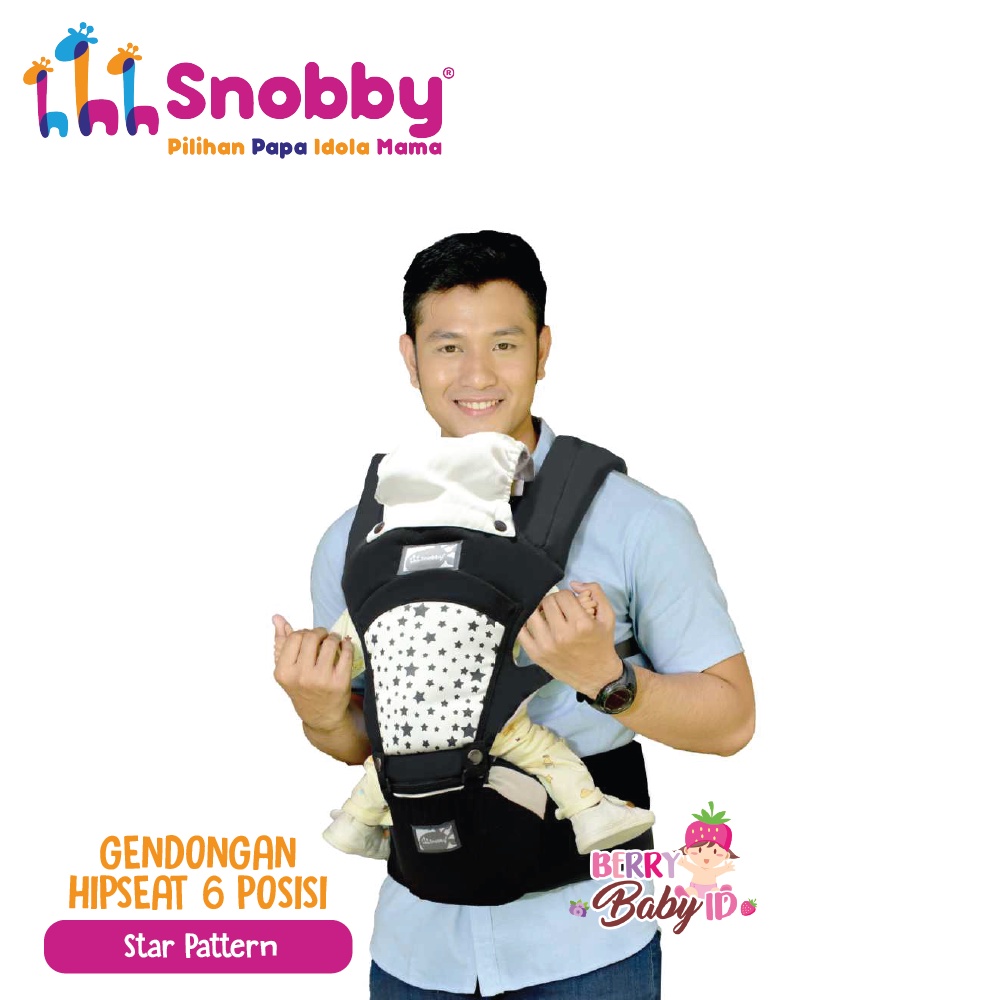 Snobby Gendongan Depan Bayi Hipseat Saku 6 Posisi 1-36 Bulan Berry Mart