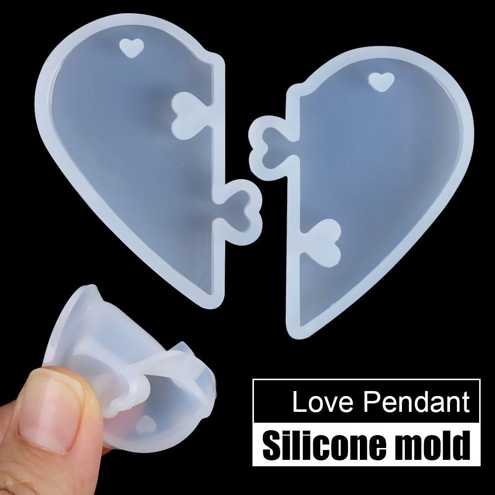 Preva Cetakan Resin Alat Membuat Perhiasan Puzzle Jantung Kristal Gantungan Kunci Mold