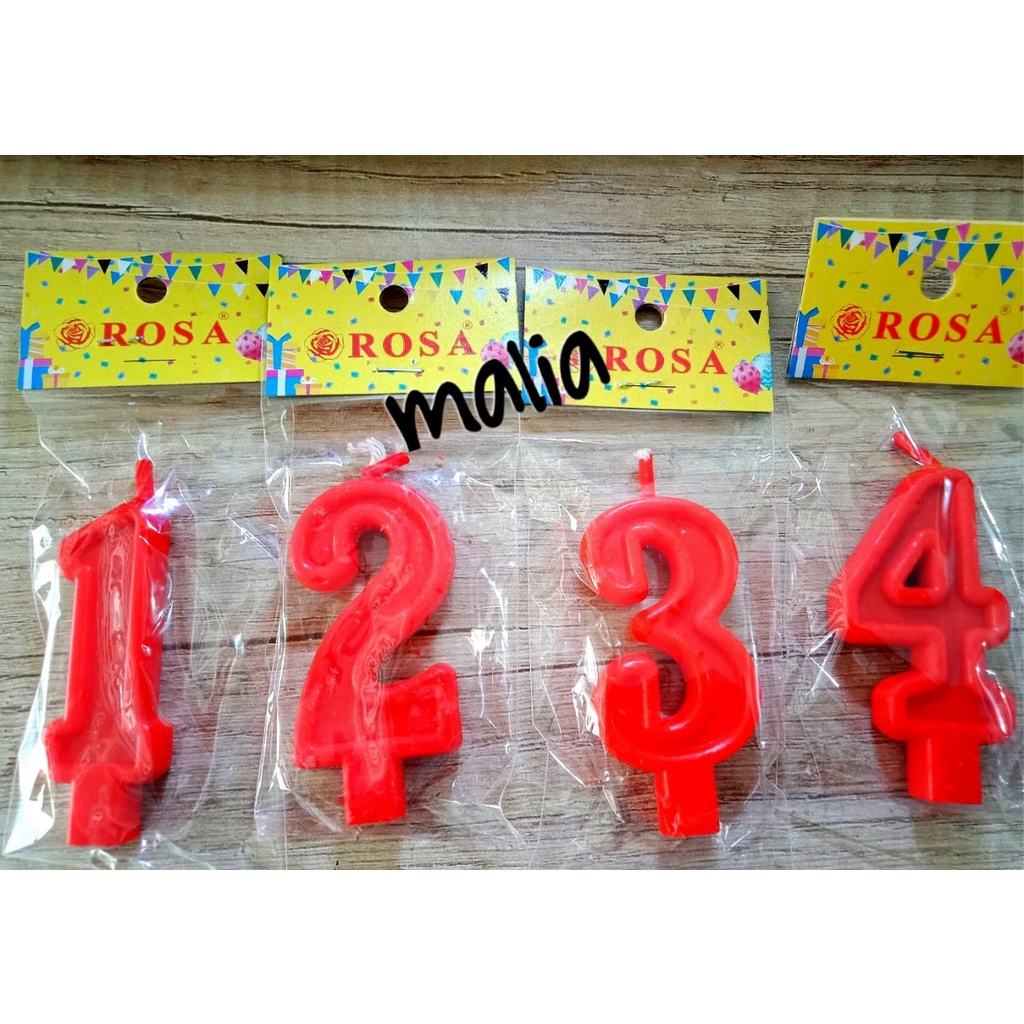 lilin mini angka kecil rosa lilin MERAH