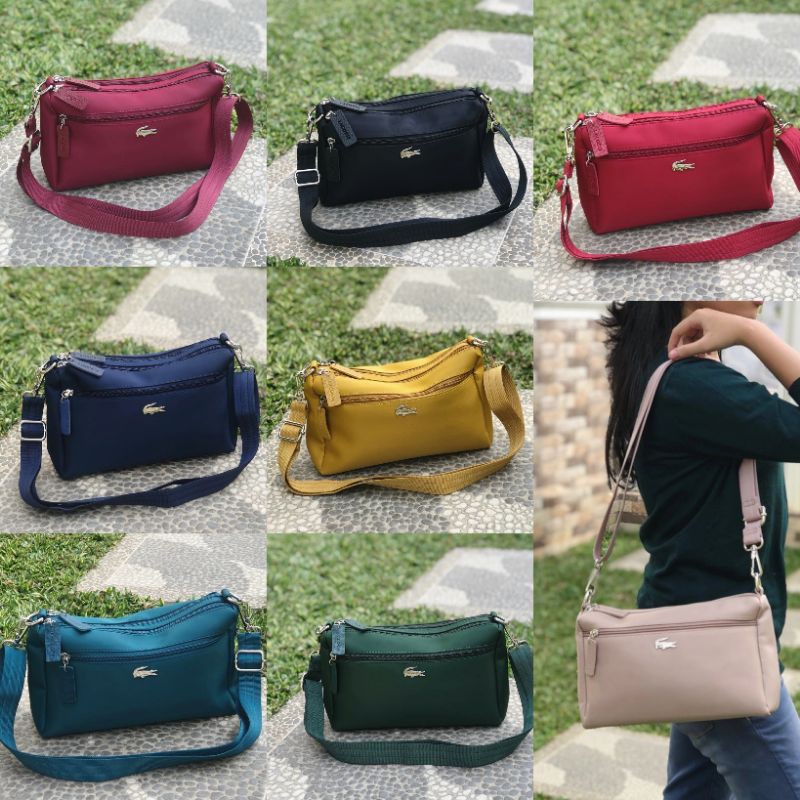 TAS SLEMPANG WANITA 3RUANG IMPORT SLEMPANG NYLON PARASUT TEBAL