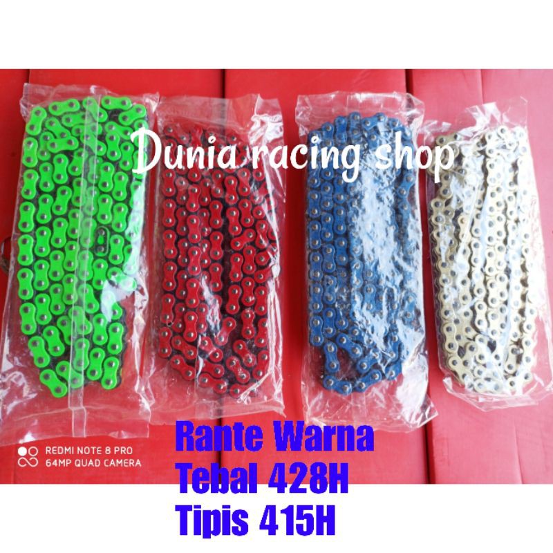 Rante 415 Rante 428 Buat Gir sss Gear sss warna 415 130 L dan 428 130 L 140 L warna Merah Biru Hijau Gold