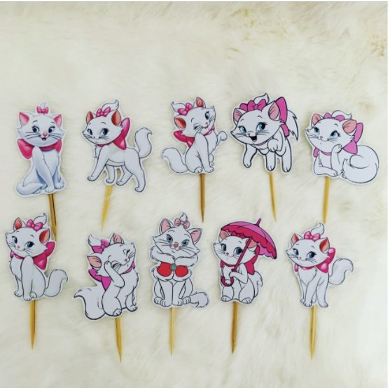 Marie Cat Topper Cupcake Ulang Tahun / Hiasan Kue Cupcake Birthday