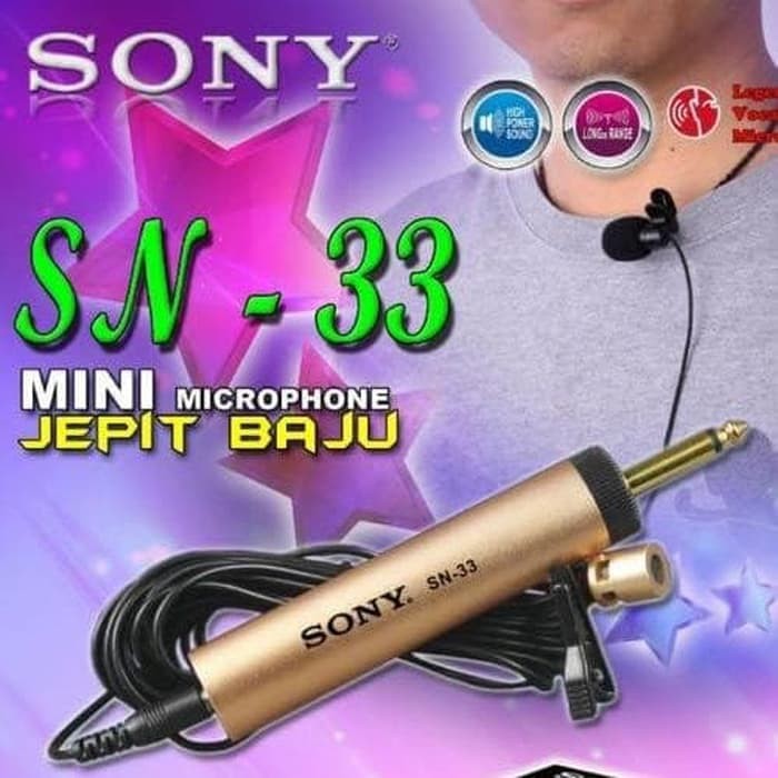 MIC SONY SN-33  jepit untuk Imam Mic Kancing dan jepit / Mini Tie Clip Electret new