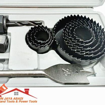 PROMO BENZ HOLESAW KIT HOLE SAW KIT MATA BOR KAYU BULAT SET 13pcs MULTIFUNGSI BJA