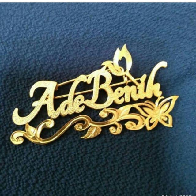 BROS NAMA CUSTOM GOLD/SILVER 24k ANTI KARAT-Seperti Ade benih