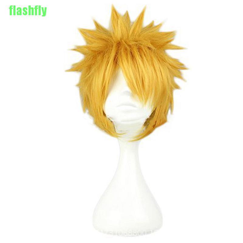 Rambut Sintetis Karakter Anime Uzumaki Naruto Warna Kuning Ukuran 30cm 11 8 Inch Untuk Kostum Cosplay Shopee Indonesia