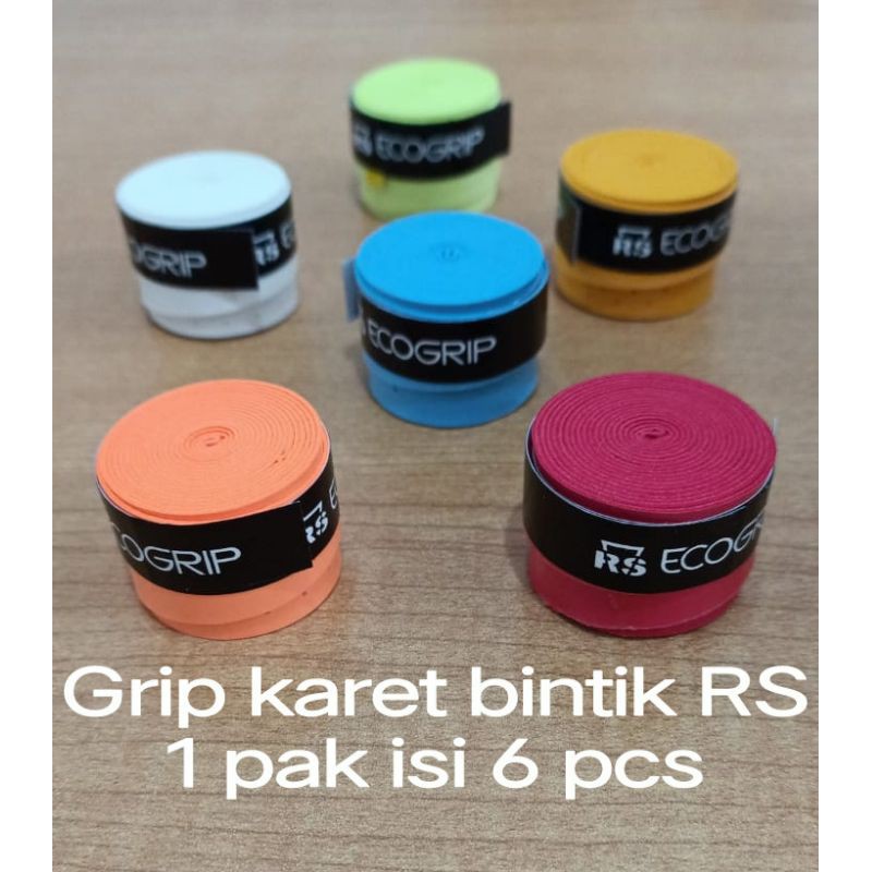 Grip karet bintik raket badminton RS 1 pak isi 6 pcs