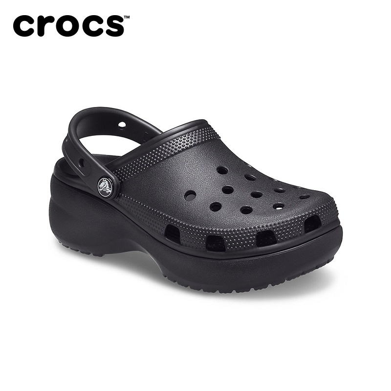 Crocs Classic Platform Clog / Sandal Wedges / Sandal Wanita / Fashion Wanita / Fashion Korea / Sandal Karet - Black