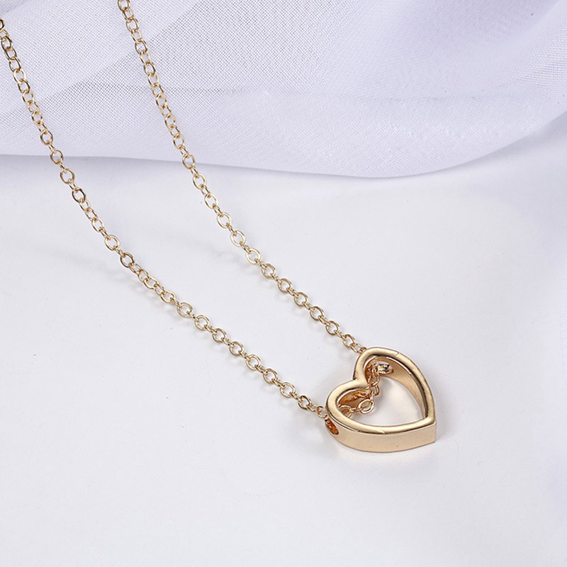 2019 Fashion Women Heart Stainless Steel Chain Pendant Charm Necklace Jewelry