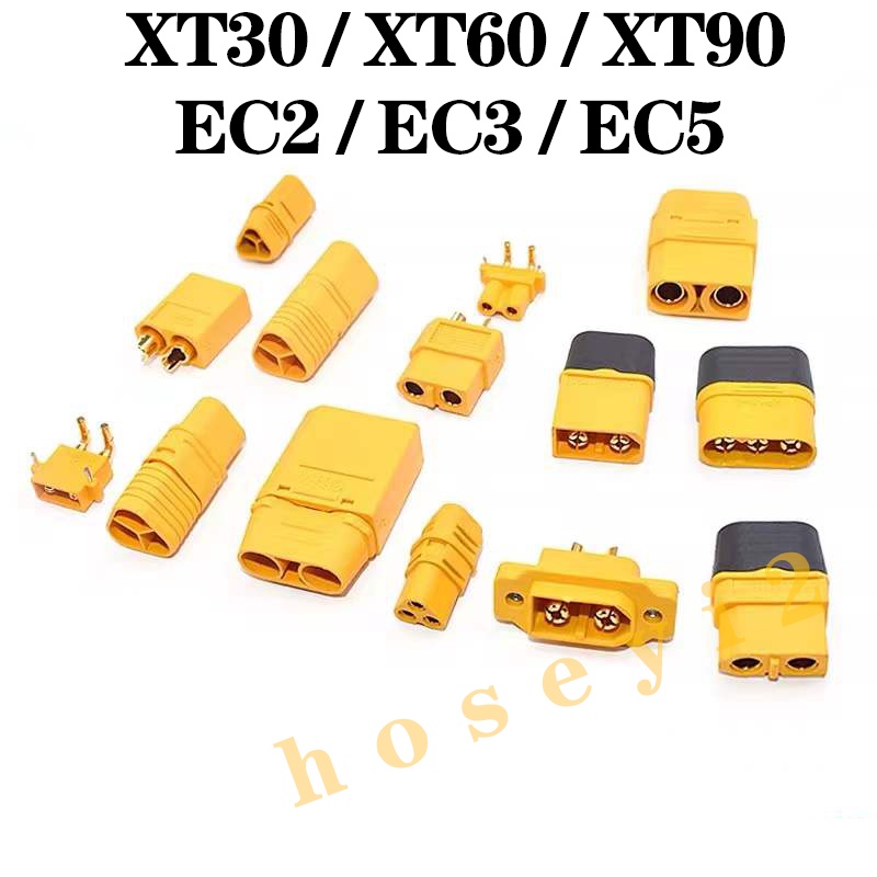 10 Pasang Konektor XT30U XT60 XT60H XT90 EC2 EC3 EC5 T Plug Male Female Lapis Emas