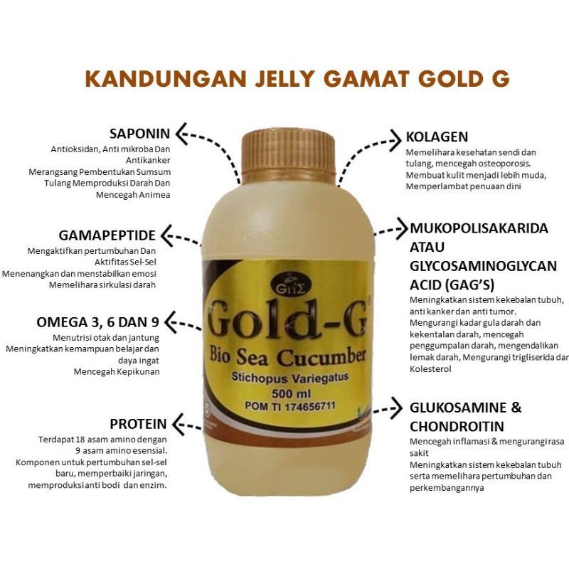 QNC Jelly Gamat 100% Original Teripang Emas