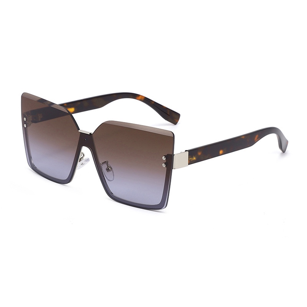 【COD Tangding】Kacamata Hitam Wanita Model Kotak Frame Besar Warna Gradasi