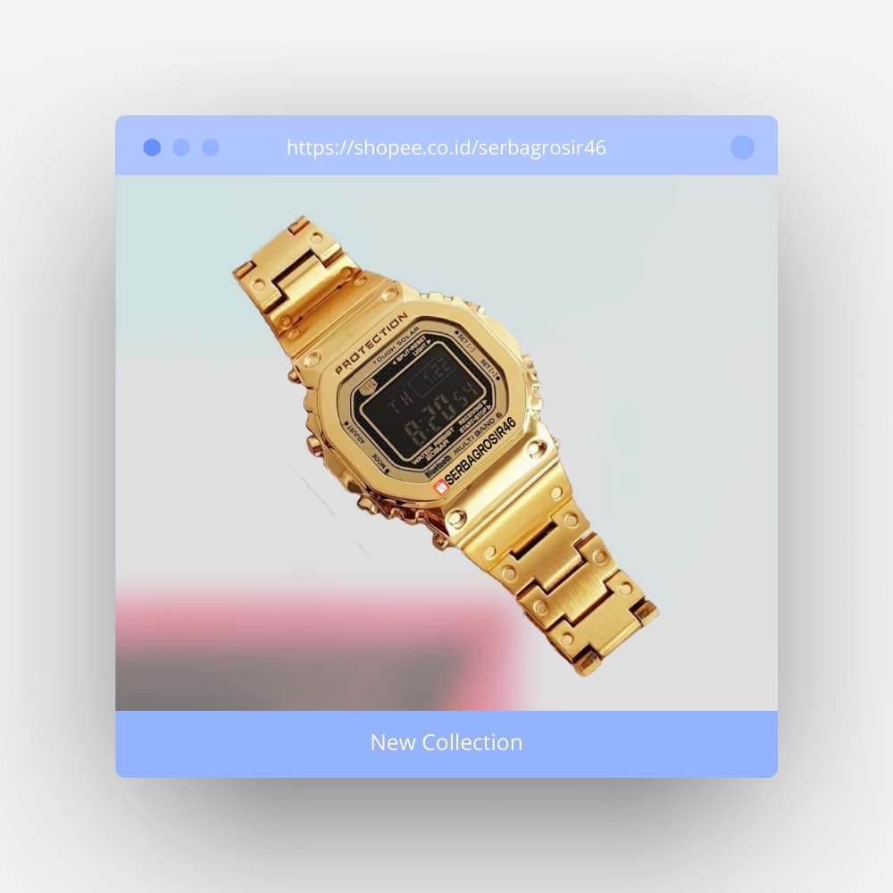 FREE BOX (COD) Jam Tangan Pria G Shock Rantai Full Gold Emas Kotak Digital Stainless Steel