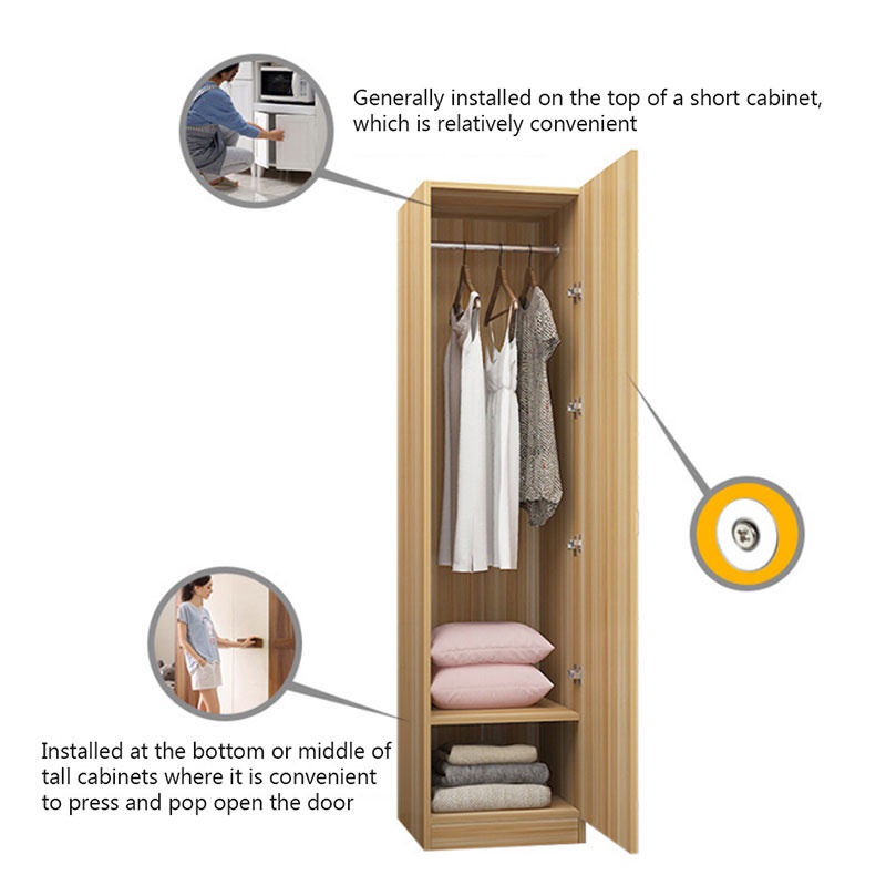 ★STAINLESS 2PCS★Push to Open Tip On Catches Magnet Pintu Pendek Kwalitas Terjamin Tip On Pendek