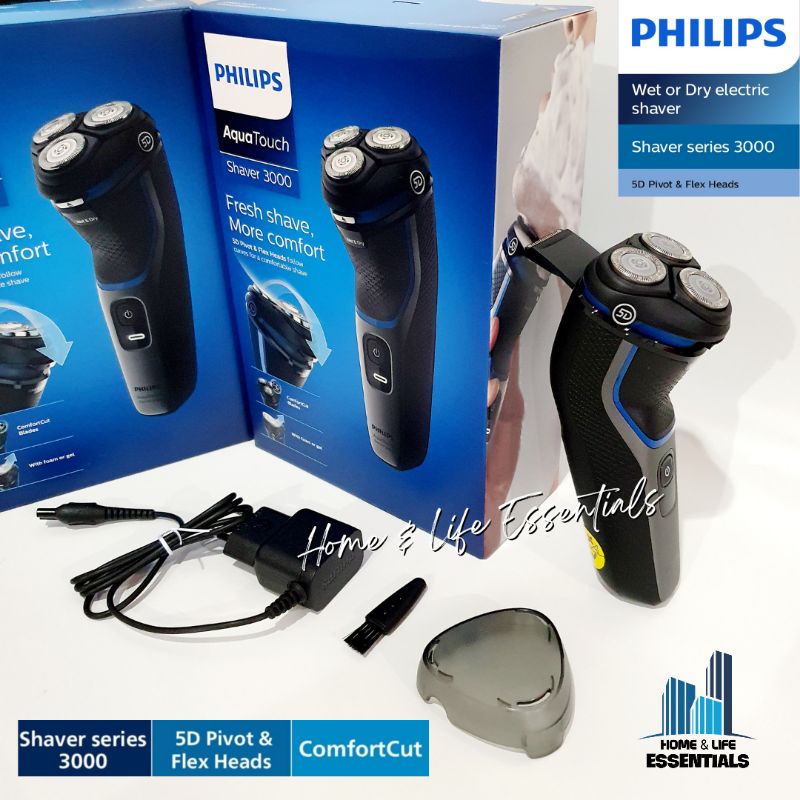 Philips Aquatouch Shaver 3HD 3100 Series S3122/51 Electric Shaver Alat Cukur Kumis Jenggot Philips