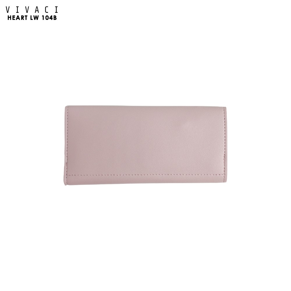 Dompet Korea Wanita Vivaci Heart LW 104B Dompet Panjang Lipat 3 Lucu - Skoola