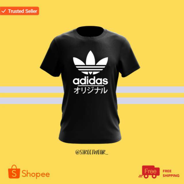  KAOS  ADIDAS  TREFOIL JEPANG TSHIRT BAJU SIMPLE UNISEX 100 