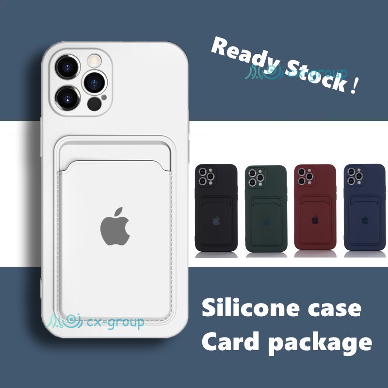 Liquid Silicone iphone case with Card package Cover for iphone 12 pro max 7plus 11 11 pro max XS XS MAX XR 8plus 7+ 8 SE 2020 casing iphone soft case