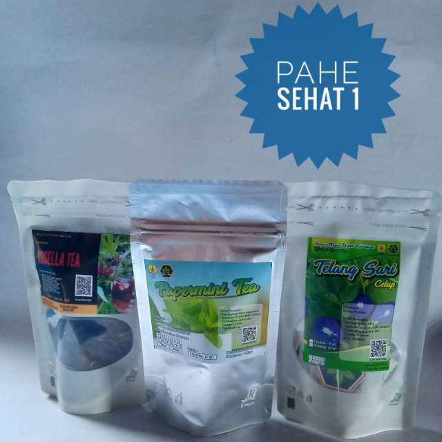 

PAKET HEMAT 1 ADA 3 VARIAN TEH BUNGA TELANG, DAUN MINT DAN ROSELLA