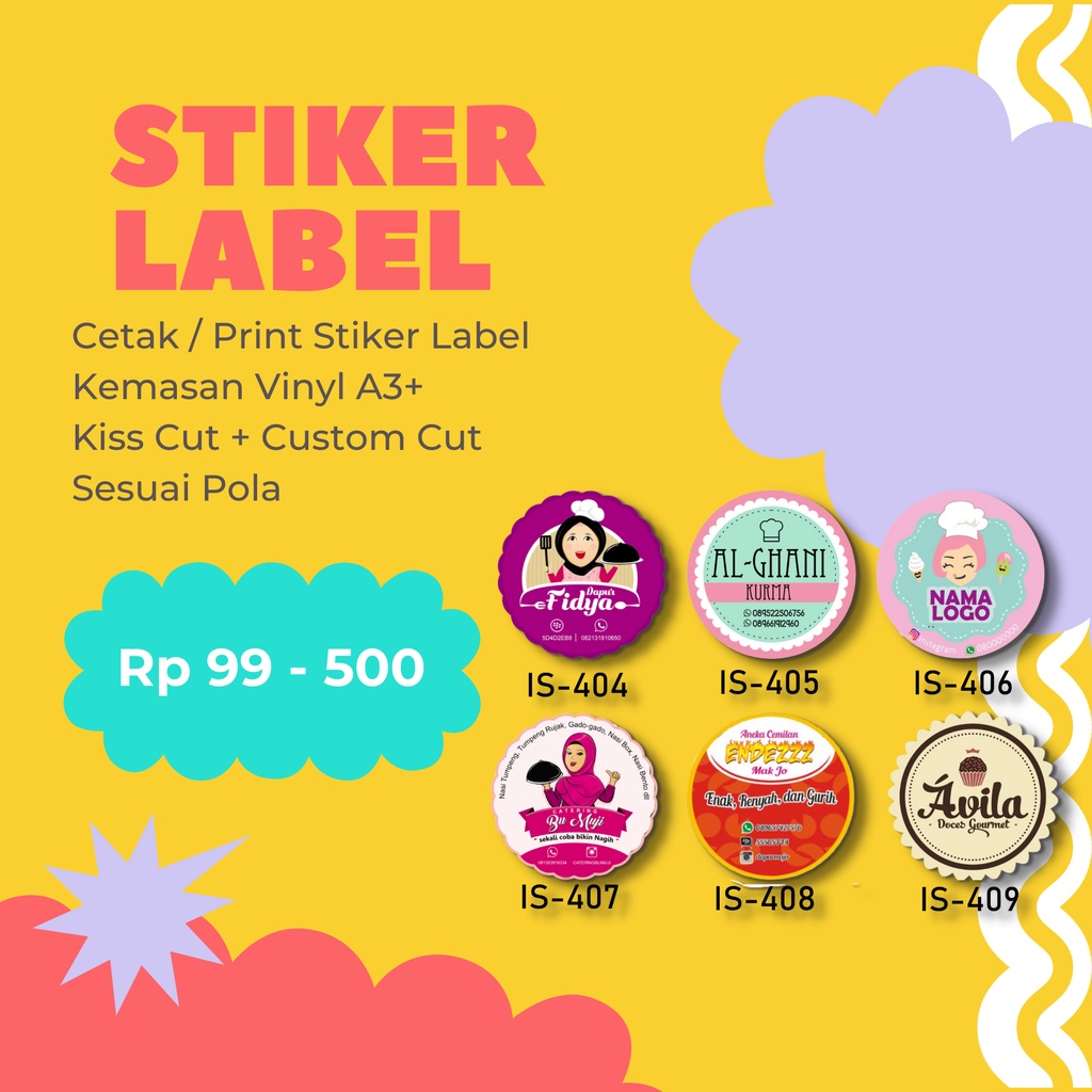 

STIKER LABEL CUSTOM/ OLSHOP / MAKANAN / MINUMAN FREE DESAIN MURAH