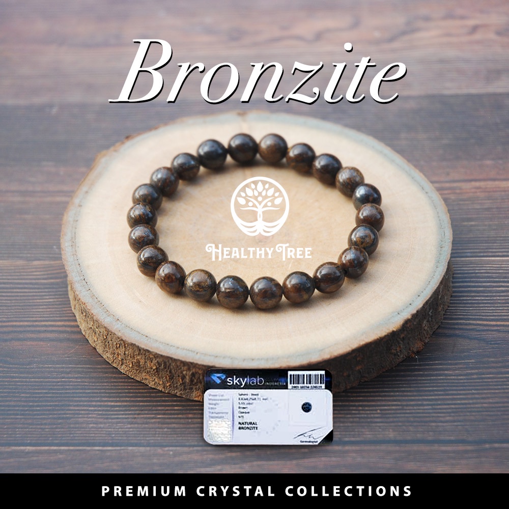 Gelang Natural Batu Kristal Bronzite untuk Energy Grounding