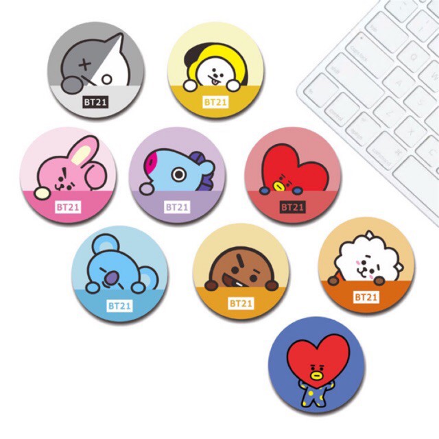 Pop socket KPOP Popsocket BTS BT21 Akrilik/ Phone Holder Lucu/ Stand HP/ Phone Grip TATA