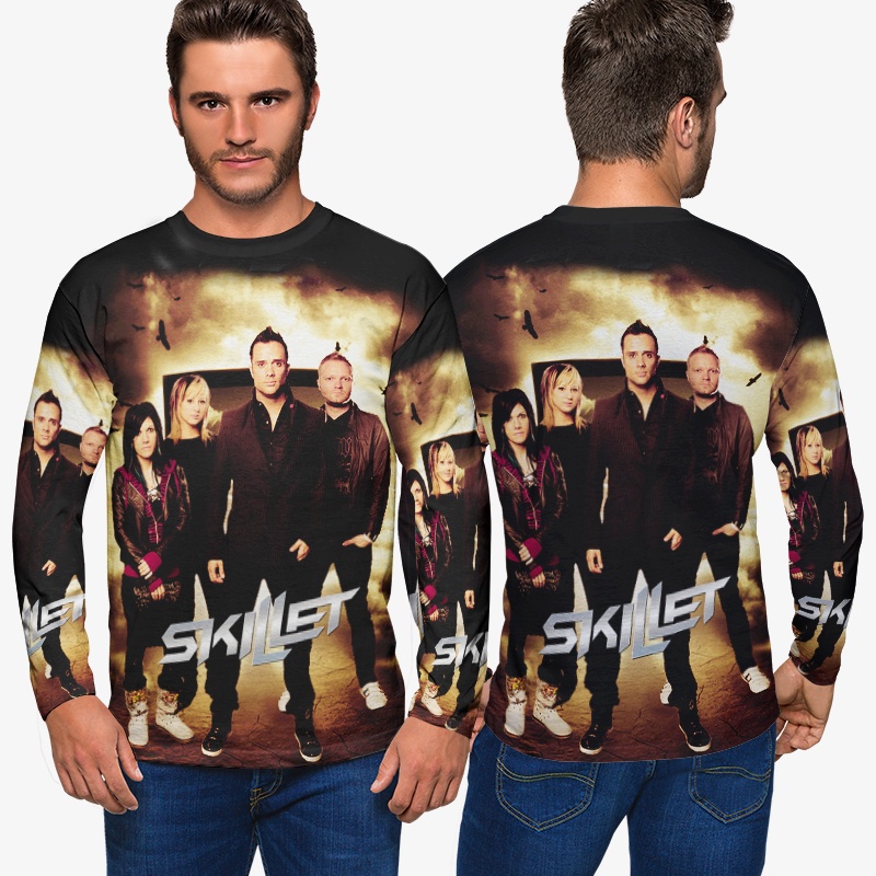 Kaos Pria Skillet Tshirt Bahan Polyester Jersey Casual Style Fashionable Unisex Tees