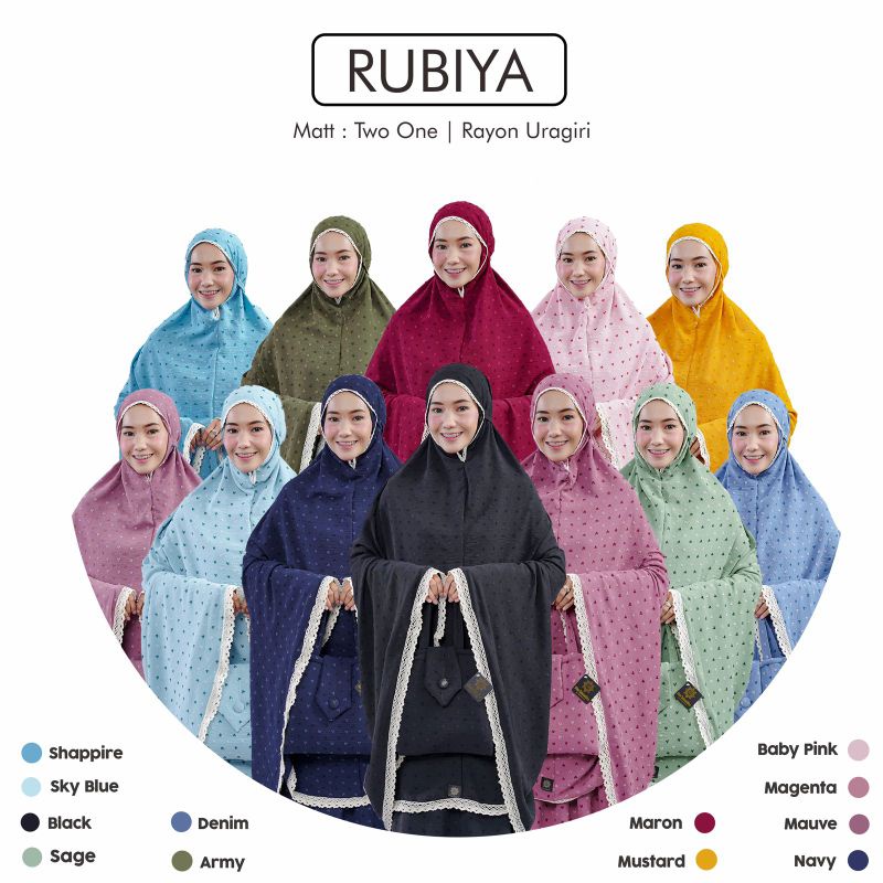 nukena uragiri mukena dewasa kombinasi two tone mukena premium super jumbo rubiya