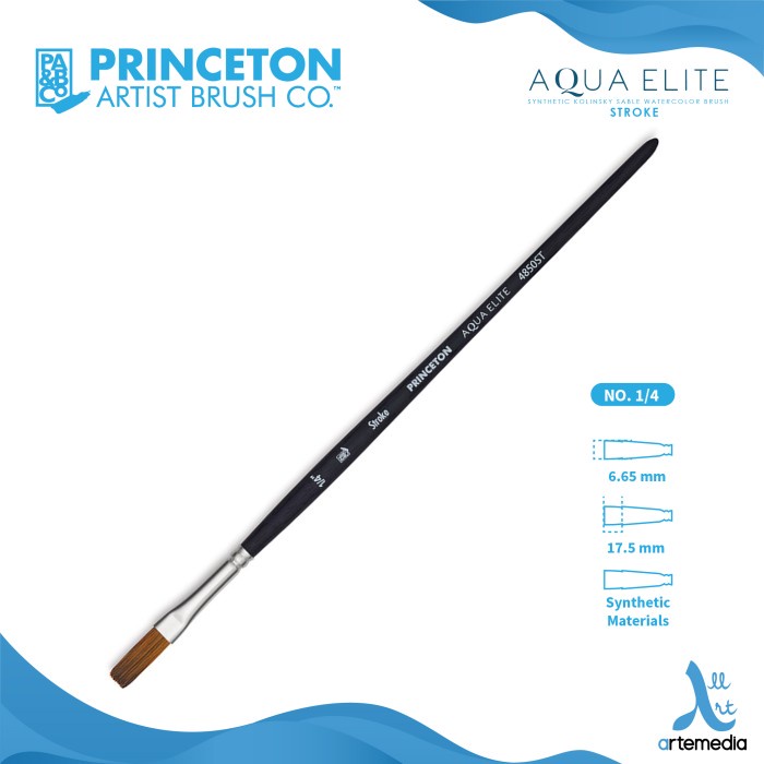 

Kuas Lukis Princeton Aqua Elite 4850ST Stroke Synthetic Brush SH - NO. 1/4