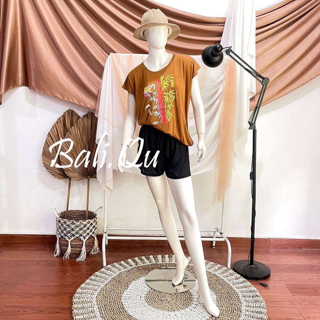 Baju Atasan Kaos Bambu Bali XL Kain Halus-BRONZE