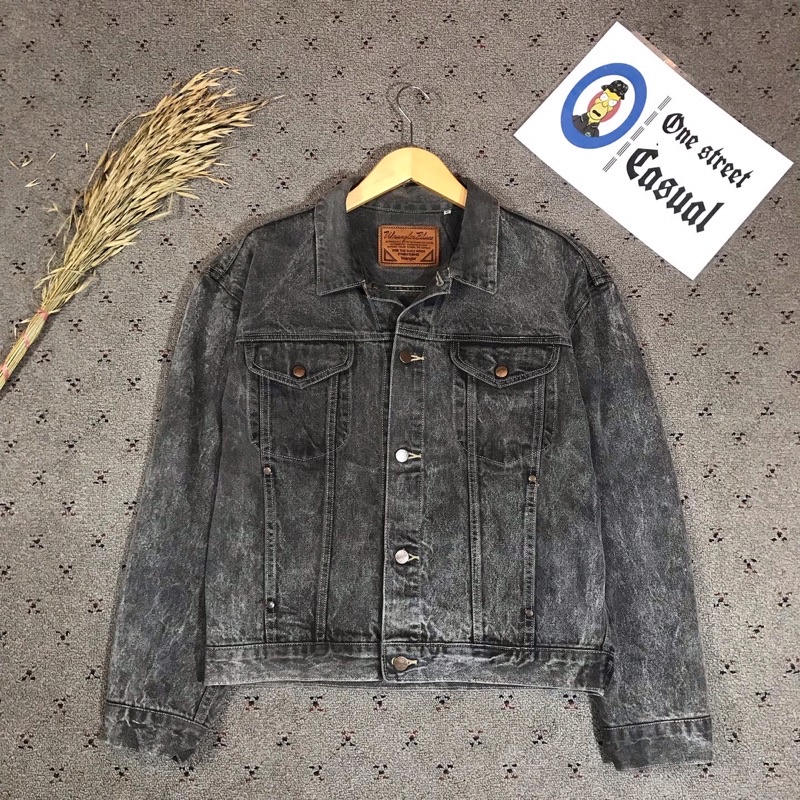 jaket jeans denim wrangler blue soft colour second original