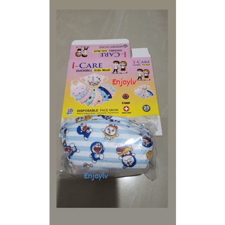 Masker duckbill anak 3ply motif Doraemon isi 25pc