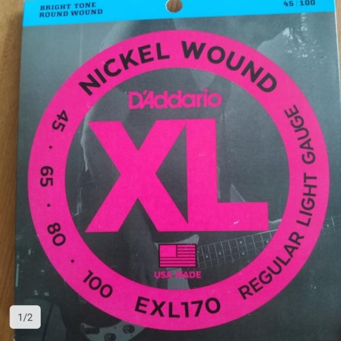 Senar Bass Gitar D'Adario Exl 170 - 45/100 - Original Dadario Exl170