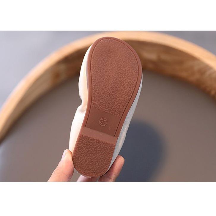 Elegan Mutiara Sepatu Gadis Datar Kulit Lembut Anti selip Semua Pertandingan Elastis Sepatu Putri An