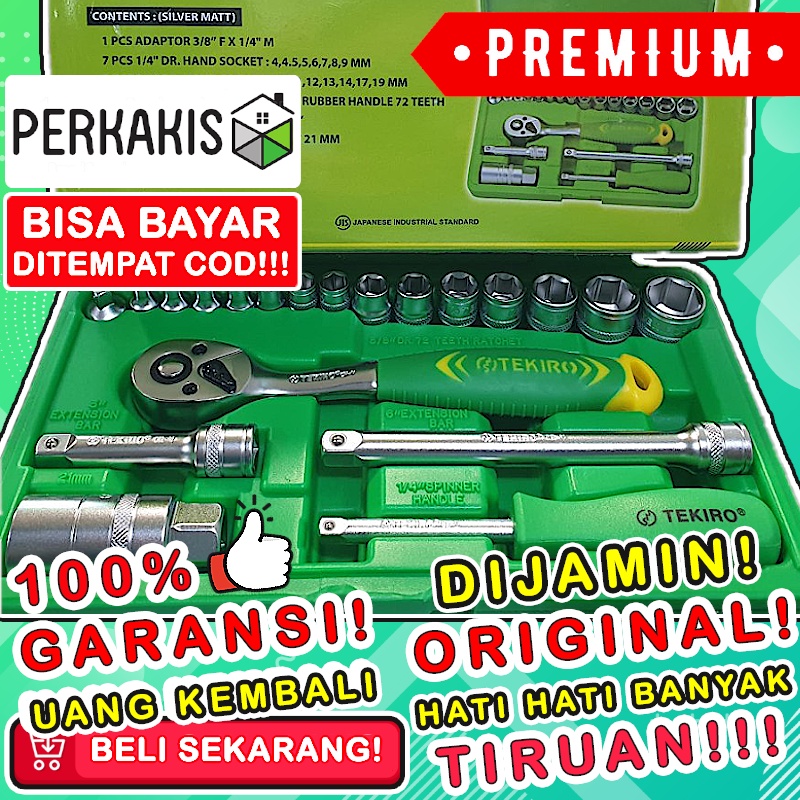 Kunci Shock Set Toolkit Tekiro Original Tool Sok Lengkap Soket Konci Shok Perkakas Bengkel Tools Ala