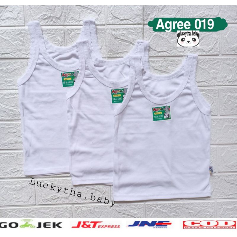 grosir 6pcs-singlet AGREE  ST 02 ,SF 019,sf 040 S.M.L.XL / SINGLET BAYI &amp; SINGLET ANAK AGREE KIDS / KAOS KUTANG AGREE 019