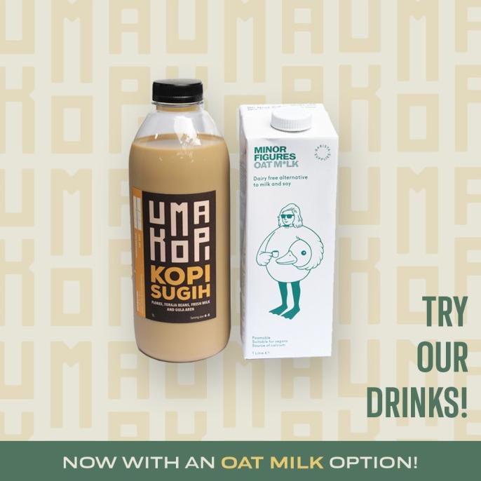 

Kopi Susu Nagih (Kopi Sugih - OatMilk Minor Figures) 1Ltr by Uma Kopi