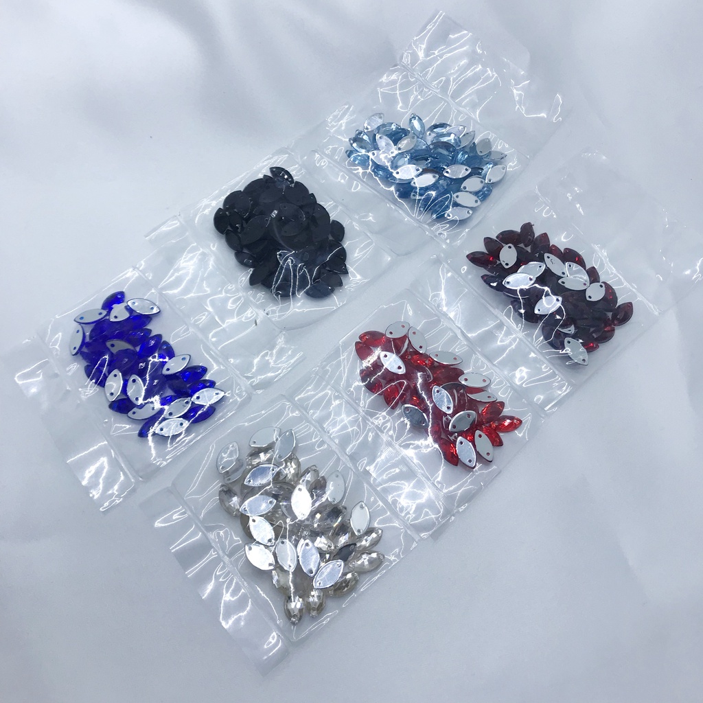 Payet Diamond Kristal Sampan Oval Daun Taiwan 5x10 50pcs