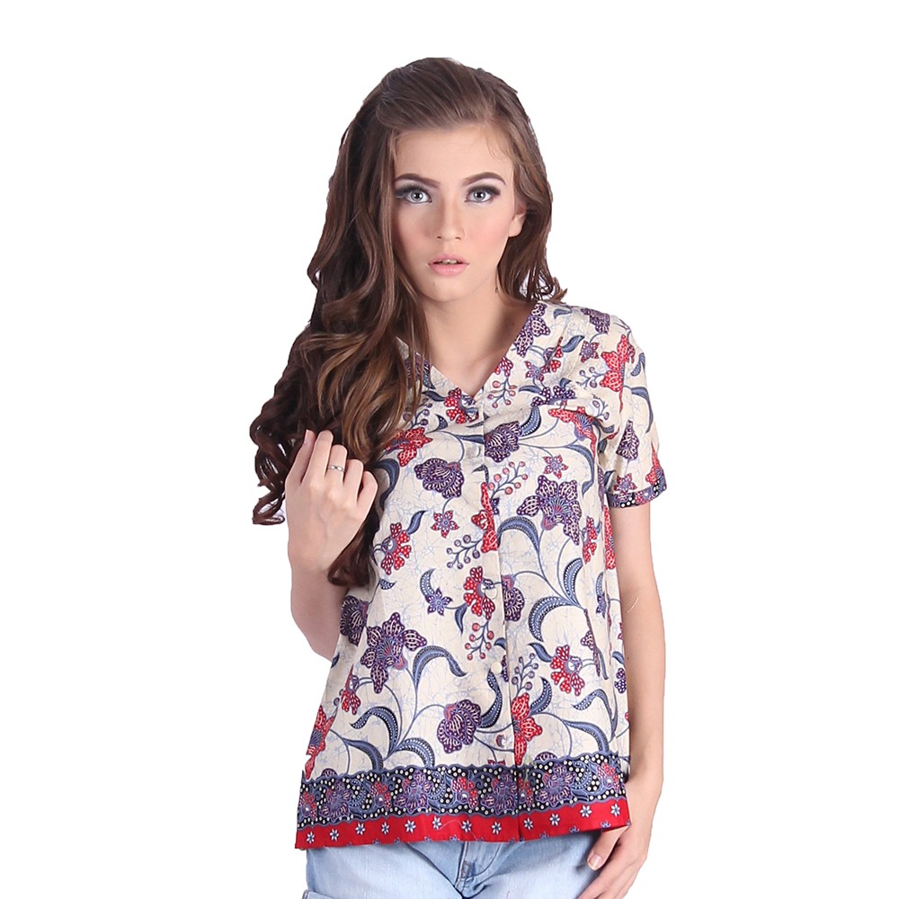 Blouse Baju  Atasan  Batik Wanita  Rianty Batik Blouse Akila 