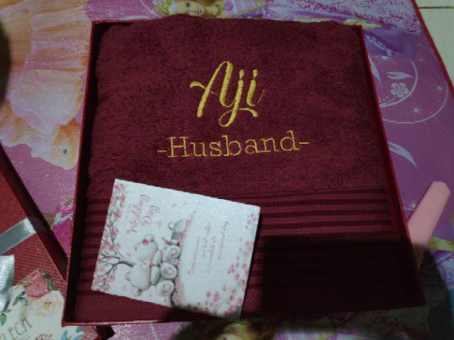 Hampers Handuk Bordir Terry Palmer 70x135 Cm Couple Wedding Seserahan Hadiah Gift Mahar Pernikahan
