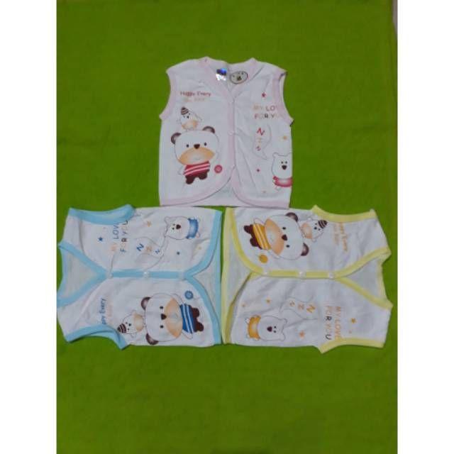 Baju bayi lengan buntung umur 0 bulan sampai 6 bulan sablon putih bis warna terlaris termurah-Putih